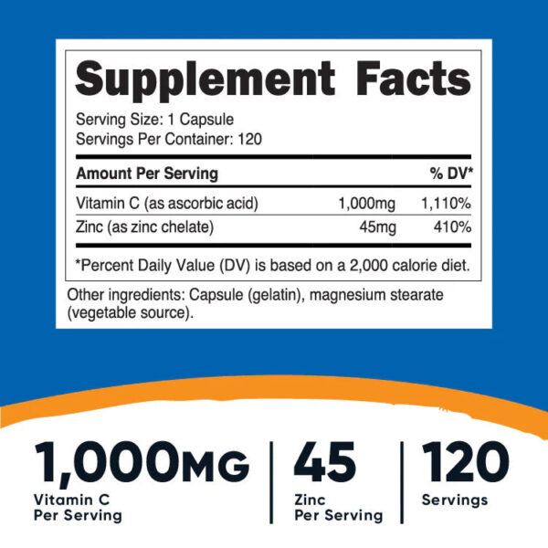 NUTRICOST VITAMINA C + ZINC - Imagen 2