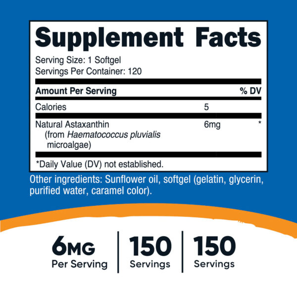 ASTAXANTHIN 6 MG / 120 SOFTGELS - Imagen 2