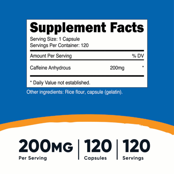CAFEINA 200 MG 120 CAP - Imagen 2