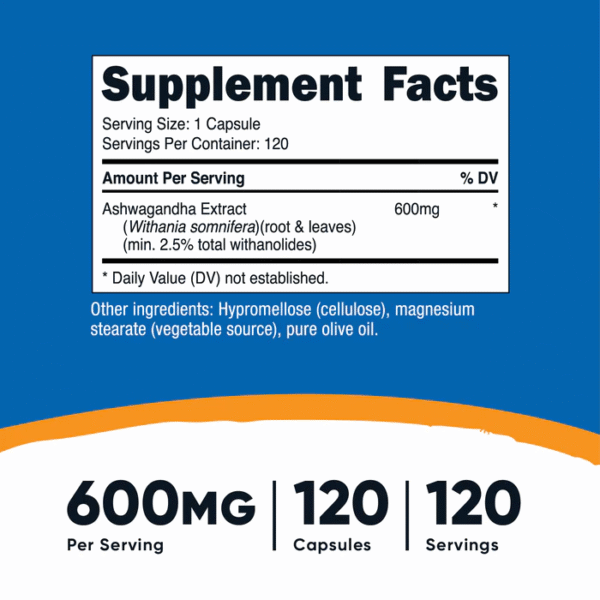 ASHWAGANDHA 600 MG / 120 CAP. - Imagen 2