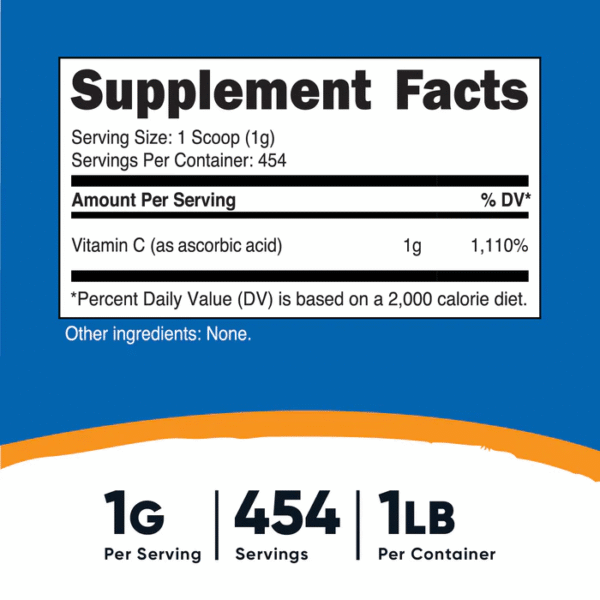 VITAMINA C PODWER  500 GR - Imagen 2