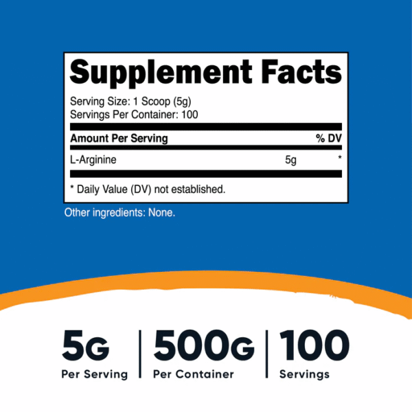 L ARGININE PODWER 5GR - 500 GR - Imagen 2
