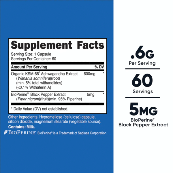 KSM-66. 60 CAP.  600 MG - Imagen 2