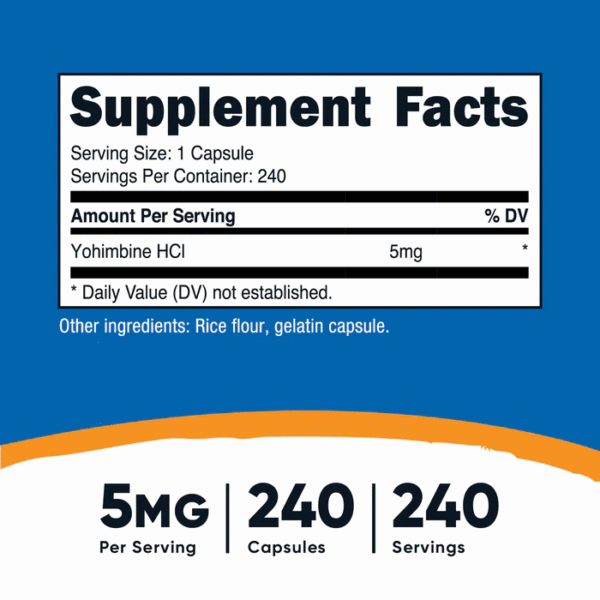 YOHIMBINE 5MG 240 CAP. - Imagen 2