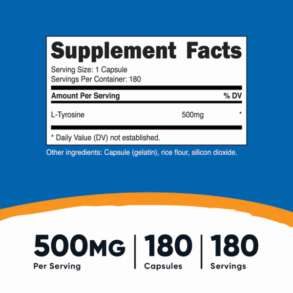 L-TYROSINE 500 MG 180 CAP - Imagen 2