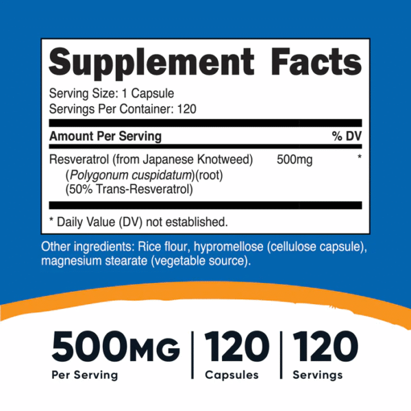 RESVERATROL 500 MG 120 CAP - Imagen 2