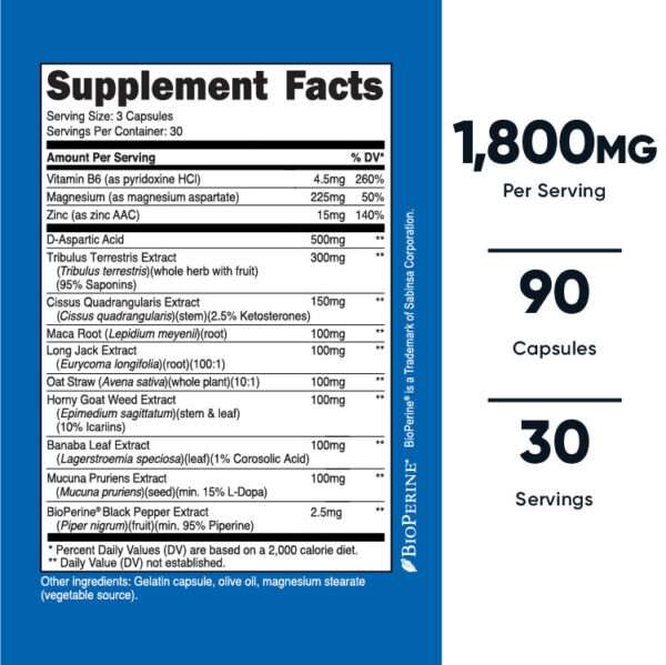TESTOSTERONE COMPLEX 1800mg 90 srv - Imagen 2