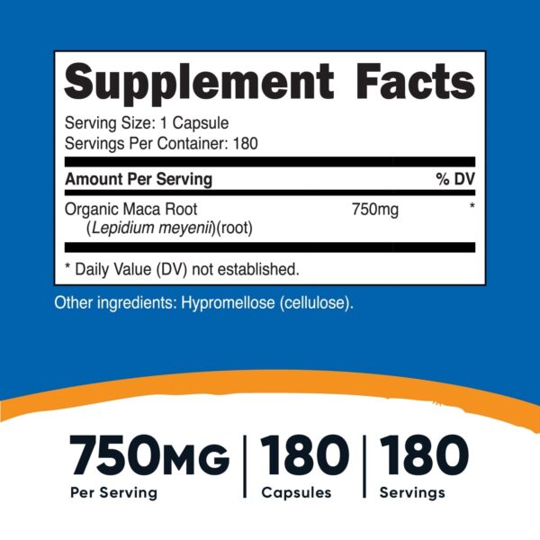 MACA ROOT 750MG /180 CAP - Imagen 2