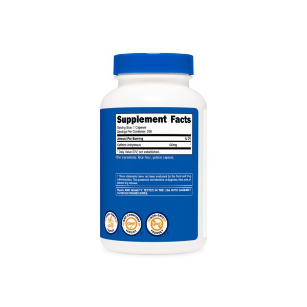 CAFEINA 100 MG 250 CAP NUTRICOST - Imagen 2