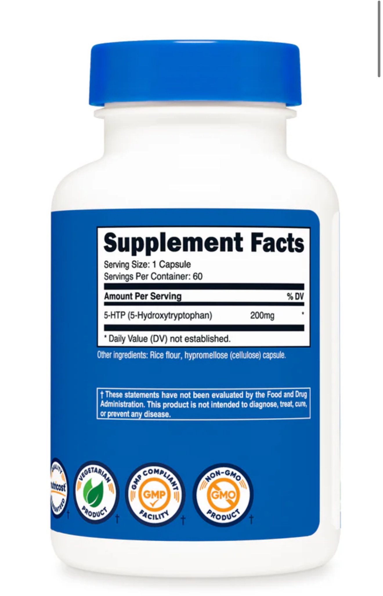 5HTP PODWER  200 MG x 60 CAP NUTRICOST - Imagen 2