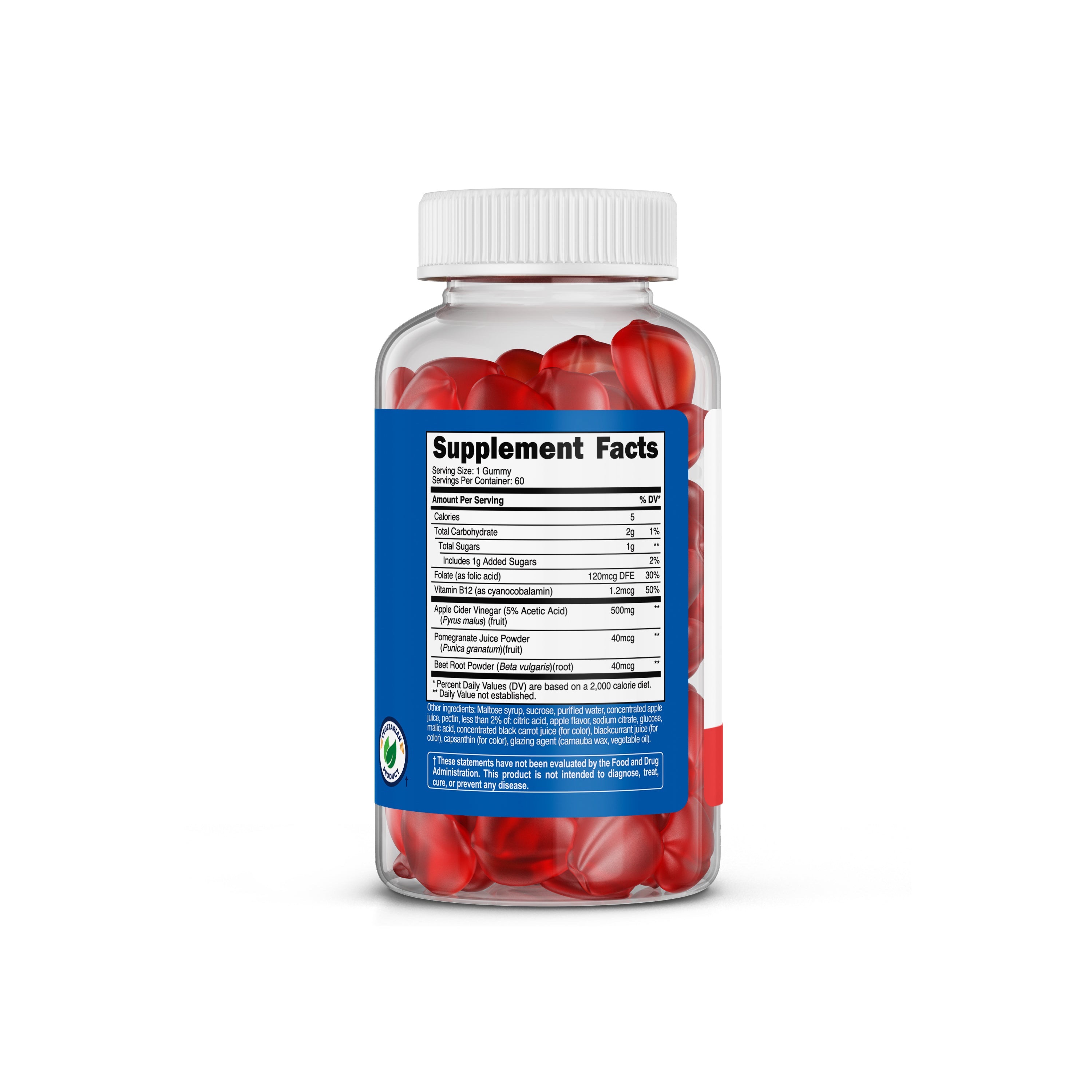 NUTRICOST VINAGRE DE MANZANA EN GOMITAS /60 SERVICIOS - Imagen 2